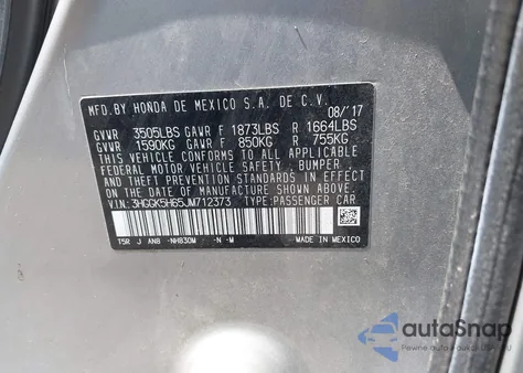 2018 Honda Fit Sport из США, поврежденный, VIN 3HGGK5H65JM712373